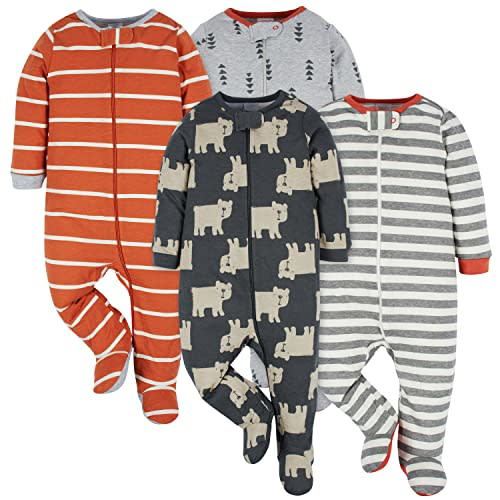 Onesies Brand Baby Boys' 4-Pack Sleep 'N Play Footies