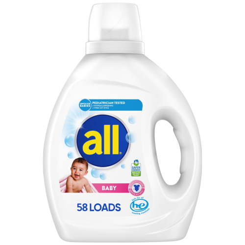all Baby Liquid Laundry Detergent, 73 Ounce, 58 Loads