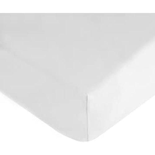 American Baby Company 100% Natural Cotton Fitted Crib Sheet 52" x 28" - Soft, Breathable, Hypoallergenic & Gentle Toddler Bed Sheet, White, Neutral for Boys & Girls