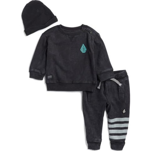 French Terry Sweatshirt, Joggers & Beanie Set