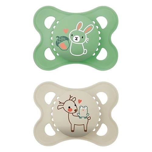 MAM Original Matte Baby Pacifiers, Binky for 0-6 Months, BPA-Free Silicone Nipple, Easy to Clean, Best for Newborn Babies, Developed with Medical Experts, 2 Count Binkies with Sterilizer Case