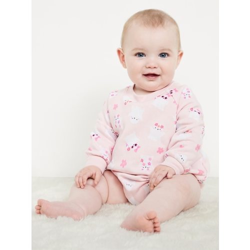 Printed Long-Sleeve Fleece Bodysuit for Baby | Old Navy