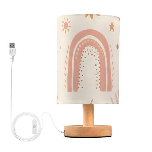 Unicorns Stars Rainbows Table Lamp with USB Port LED Warm Light Lamp Night Light Home Decor