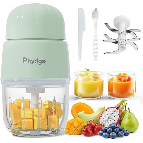 Baby Food Maker, Green Baby Food Blender, 10oz Baby Food Puree Maker, Food Processor for Baby Foods Fruit Vegetable Meat, 10-Second Quick Soft Food Prep for Baby