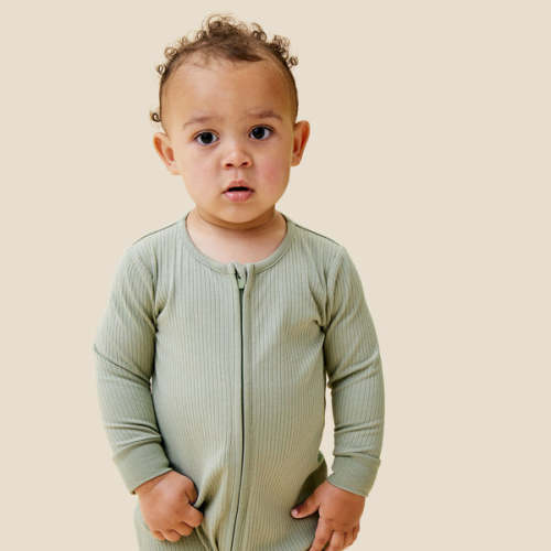 Ribbed Clever Zip Footed Baby Pajamas - Any Color - Any Size