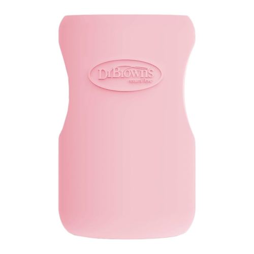 Dr. Brown's Options+ Wide-Neck Glass Bottle Sleeve, 100% Silicone, Pink, BPA-Free, 9 oz, 1-Pack