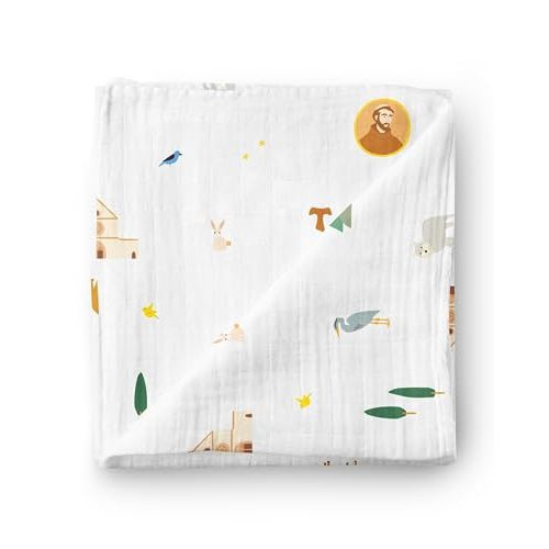 Be A Heart Christian Catholic Baby Swaddle Receiving Blanket (St. Francis of Assisi)