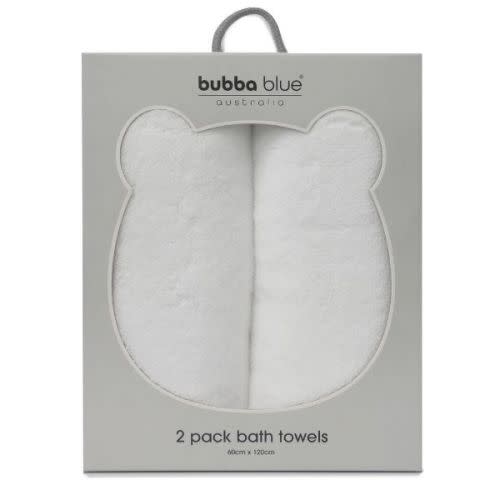 Bubba Blue Terrazzo Baby Bath Towel 2pk White
