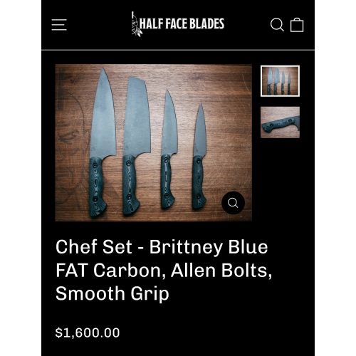 Chef Set - Brittney Blue FAT Carbon, Allen Bolts, Smooth Grip