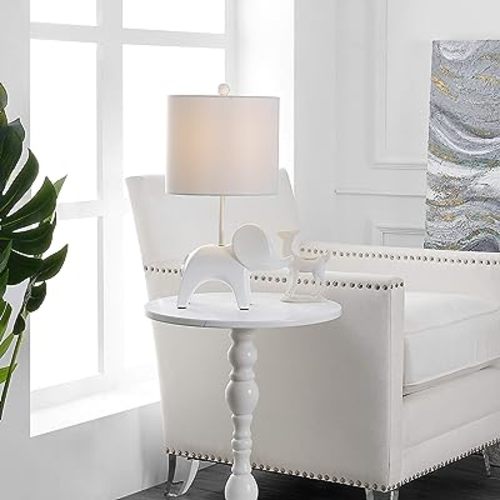 Safavieh Kids Lighting Collection Ellie Elephant White Ceramic 20-inch Bedroom Living Room Home Office Desk Nightstand Table Lamp (LED Bulb Included)
