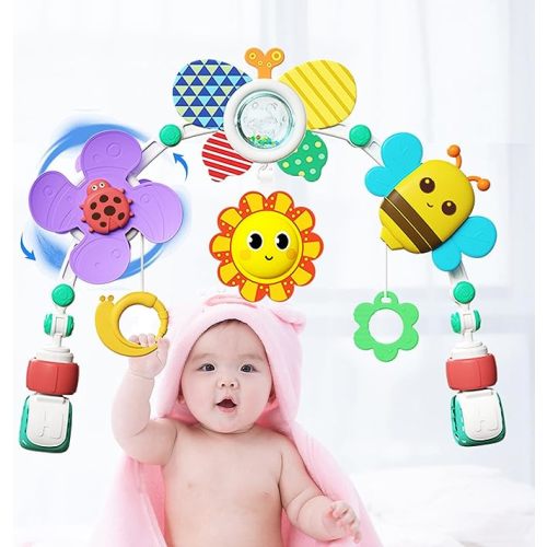 Baby Stroller Arch Toys- Car Seat Toys Adjustable Mobile Activity Arch with Sound Toys,Crib Bouncer Bassinet Toys for Newborn Baby Boy Girl Gifts,Baby Toys 0-3-6-9 Months