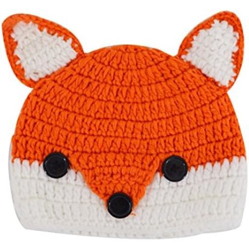 Baby Girls Boys Warm Hats Cute Fox Animal Hats Handmade Crochet Coif Hood Beanies Cap
