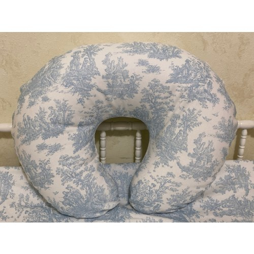 Nursing Pillow Cover, Blue Toile Nursing Pillow Cover, Breastfeeding Pillow Cover