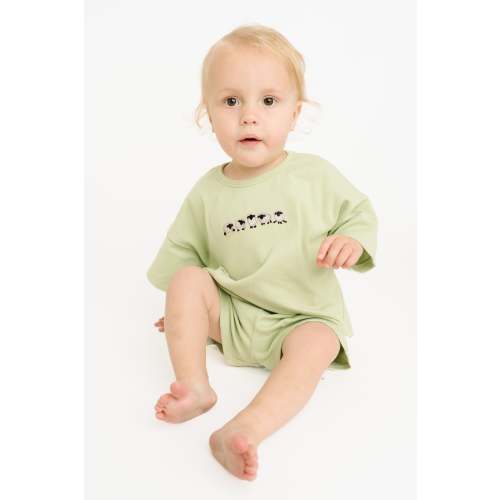 Green Sheep Embroidered Slouchy Set