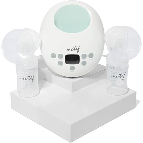 Motif Medical Luna Double Electric Pump for Breastfeeding - Portable - Hospital Grade Pump w/LED Light - Hands-Free Breast Pump, Quiet Motor Baby Breast Pump