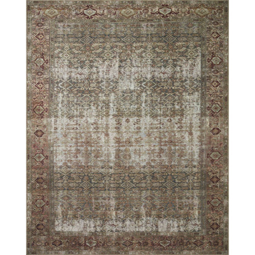 Amber Lewis x Loloi Georgie Oriental Moss/Salmon Area Rug & Reviews | Wayfair