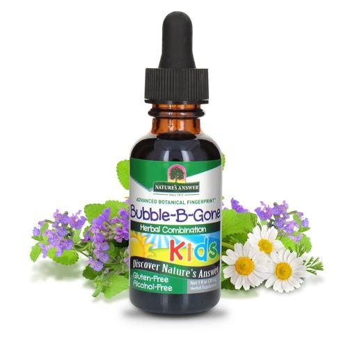 Nature's Answer - Kid-Bubble-B-Gone, 1oz Alcohol Free Liquid Colic Gas Relief in Infants and Children