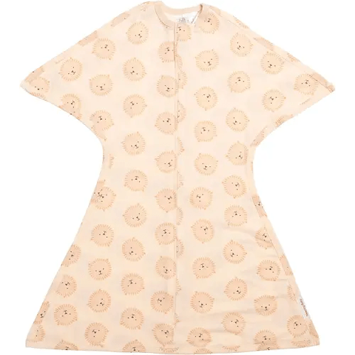 SleepingBaby Zipadee-Zip Transition Swaddle - Cozy Baby Sleep Sack with Zipper Convenience - Roomy Baby Wearable Blanket for Easy Diaper Changes - Lions, Small (4-8 Month)