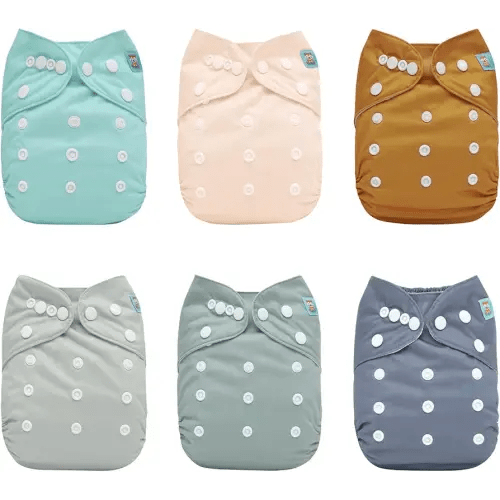 ALVABABY Baby Cloth Diapers 6 Pack with 12 Inserts Baby Girls and Boys 6BM108A
