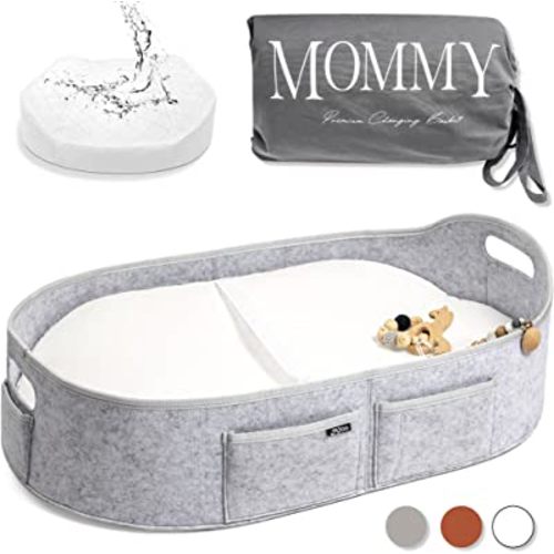 Baby Changing Basket with Contoured Foam Pad