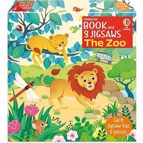 Usborne Book and 3 Jigsaws The Zoo.