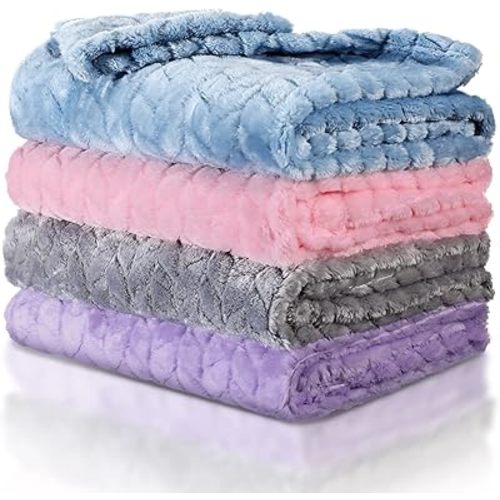 Frienda 4 Pcs Baby Fuzzy Blanket Fluffy Baby Blanket for Boys Girls Soft Warm Infant Newborn Toddler Receiving Nursery Bed Supplies, 32 x 24 Inch(Elegant Color)
