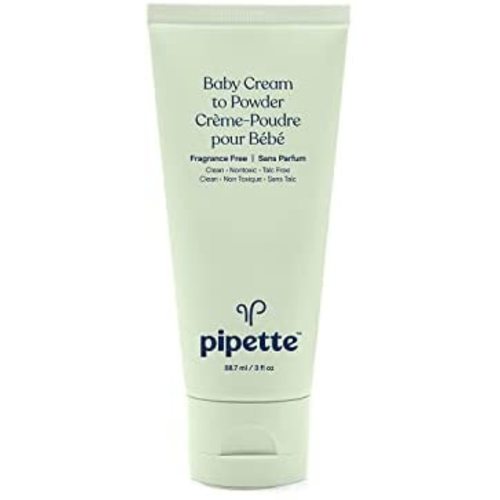 Pipette Baby Cream to Powder - Talc-Free Baby Powder, Keep Baby's Skin Happy, Squalane Helps Restore The Natural Balance of Baby’s Skin, Fragrance Free, 3-Ounce