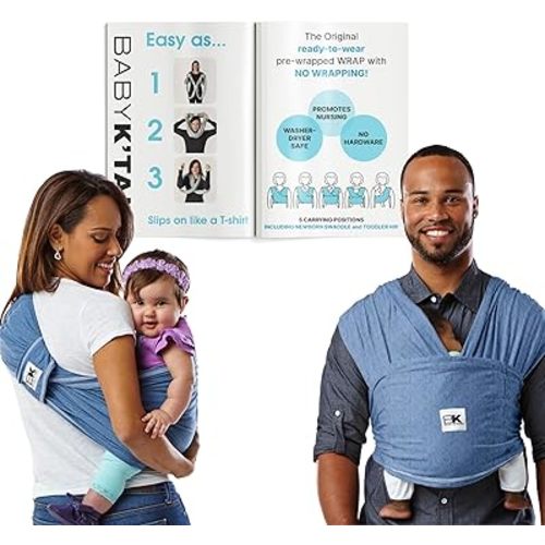 Original Baby K'tan Baby Carrier: #1 Easy Pre-Wrapped, Soft, Slip-On, No Rings, No Buckles | 5 in 1 Baby Sling Gift | The Best Hands Free Infant Wrap For Newborn to Toddler up to 35lb (See Size Chart)
