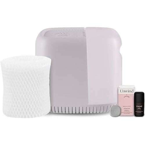Bedside Humidifier, Lavender Humidifier, 36 HR Run Time, 2.5L Capacity - Help Alleviate Symptoms of Allergies, Flu, Cold, Dry Skin Includes Humidifier, Unwind Aroma, Filter, Power Cord & Adapter