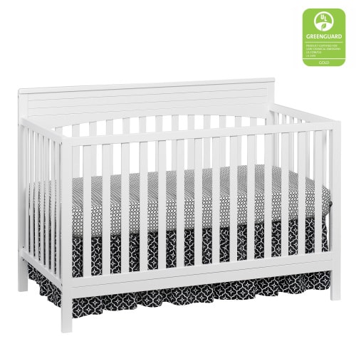 Oxford Baby Harper 4-in-1 Convertible Crib, Snow White, GREENGUARD Gold Certified, Wooden Crib