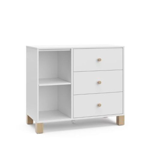 Storkcraft California 3 Drawer Combo Dresser - White/driftwood