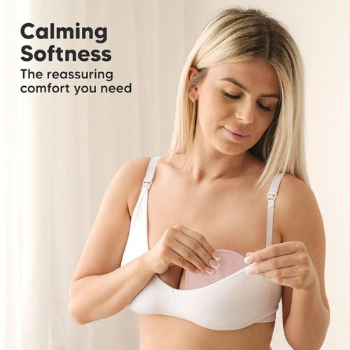 Organic Nursing Pads - 14 Washable Viscose Derived from Bamboo Breastfeeding Pads, Wash Bag, Reusable Breast Pads for Breastfeeding, Nipple Pads for Breastfeeding Essentials(Neutrals, L 4.8") - 14pk-neutrals