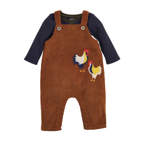 Rooster Corduroy Baby Overalls | Mud Pie
