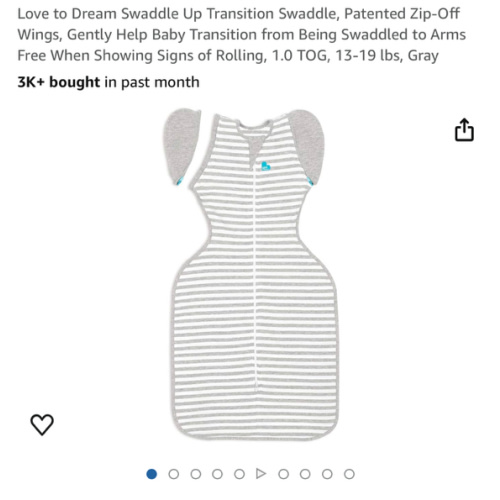 Love to Dream Swaddle Up Transition Swaddle, Patented Zip-Off Wings, Gently Help Baby Transition from Being Swaddled to Arms Free When Showing Signs of Rolling, 1.0 TOG, 13-19 lbs, Rainbow Dream