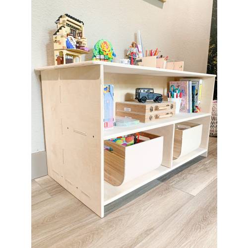 Montessori Toy Shelf Hidden Toy Storage Toddler Toyshelf Montessori Wooden Furniture Playroom Toy Display Montessori Shelf STELLA- 41"