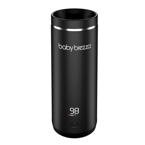Baby Brezza Superfast Portable Baby Bottle Warmer – 67% Faster - Travel Breastmilk Warmer and Formula Warmer - Safe, Even Heating - Up to 9oz - No Adapters, Black