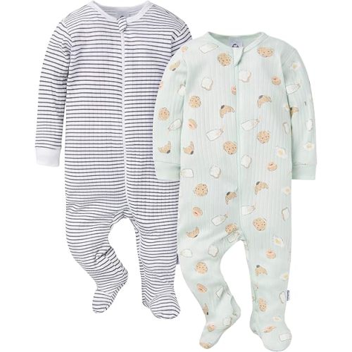 Gerber Unisex Baby 2-pack 2-way Zip Textured Sleep 'N Play