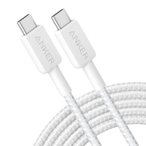 Anker 10' 60w Braided Usb-c To Usb-c Max Fast Charging Cable - White