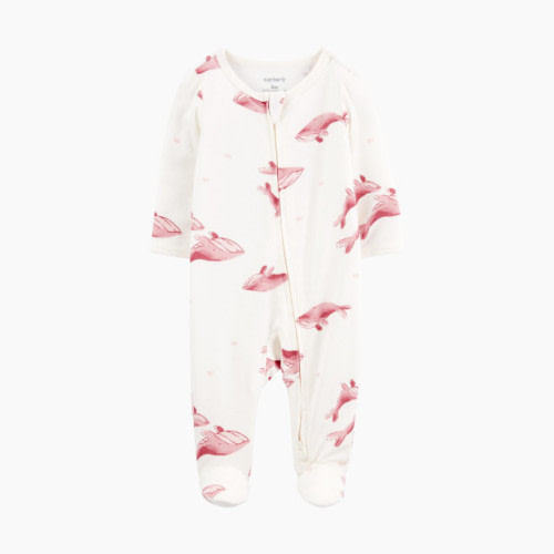 Carter's 2-Way Zip Lenzing Ecovera Sleep & Play Pajamas - Ivory/Pink, 3 M