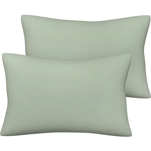 Pobibaby - 2 Pack Premium Toddler Solid Pillowcase - Ultra Soft Jersey Knit - Crib Pillow, Kids Pillow, Travel Pillow Case Cover (Sage Green)