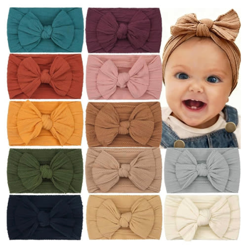 CÉLLOT Super Stretchy Soft Knot Headbands with Hair Bows Head Wrap Hair Accessories For Newborn Baby Girls Infant Toddlers Kids