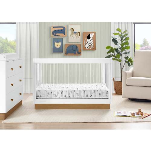 James Acrylic 4-in-1 Convertible Crib