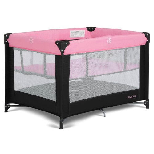 Dream On Me Zazzy Portable Playard with Bassinet - 360° Mesh Visibility, Quick Folding Travel Friendly Design, Carry Bag and Foldable Mattress Pad Included, Compact and Lightweight - Pink