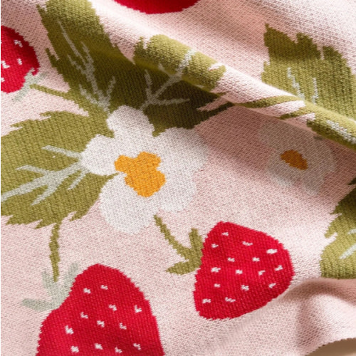 Organic Cotton Strawberry Blanket