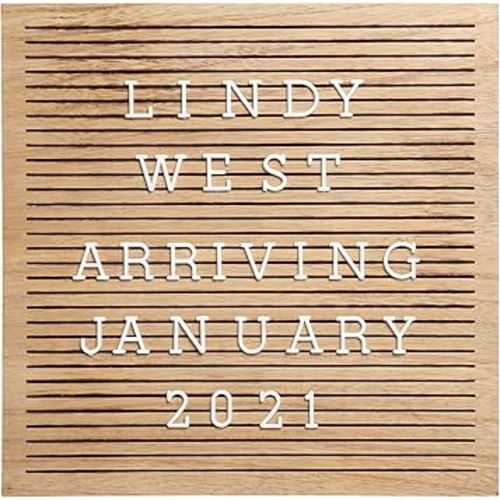 Pearhead Wooden Letterboard Set - Ideal Photo Sharing Prop for Baby Announcements, Milestone Keepsake, Custom Message Board and Shower Gift - Includes 188 Letters, Numbers, and Symbols - Natural Wood