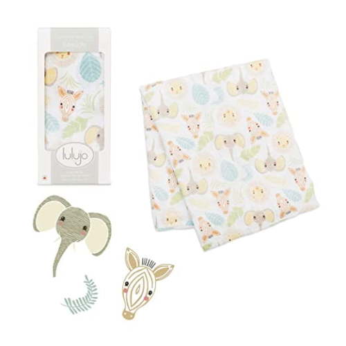lulujo Baby Swaddle Blanket| Unisex Softest 100% Cotton Muslin Swaddle Blanket| Neutral Receiving Blanket for Girls & Boys | 47in x 47in Jungle Safari