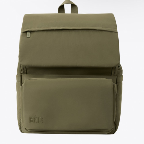 BÉIS 'The Ultimate Diaper Backpack' in Olive - Green Backpack Diaper Bag
