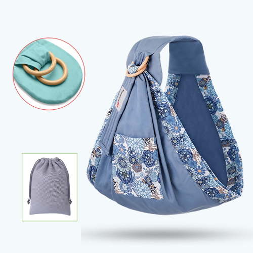 HLONK Infant Breathable Cuddle Up Carrier Wrap, Original Stretchy Infant Sling, Postpartum Belt or Nursing Cover - FREE Carrying Pouch for Baby & Child Newborn(Blue)