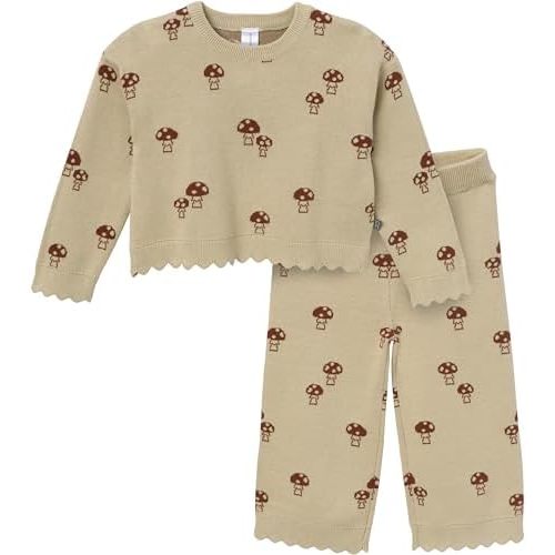 Modern Moments by Gerber Girls' Baby and Toddler Jacquard 2-piece Sweater Set