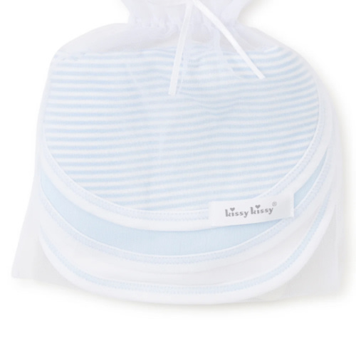 Blue Stripe 3 Pack Bib Set w/ Tulle Bag